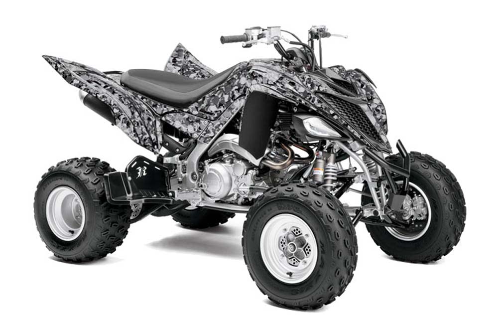 Yamaha Raptor 700 ATV Graphic Kit - 2006-2012 Skull Camo Silver