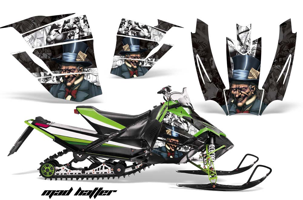 Arctic Cat Sno Pro Race 500 / 600 Sled Graphic Kit - 2008-2011 Mad Hatter Black
