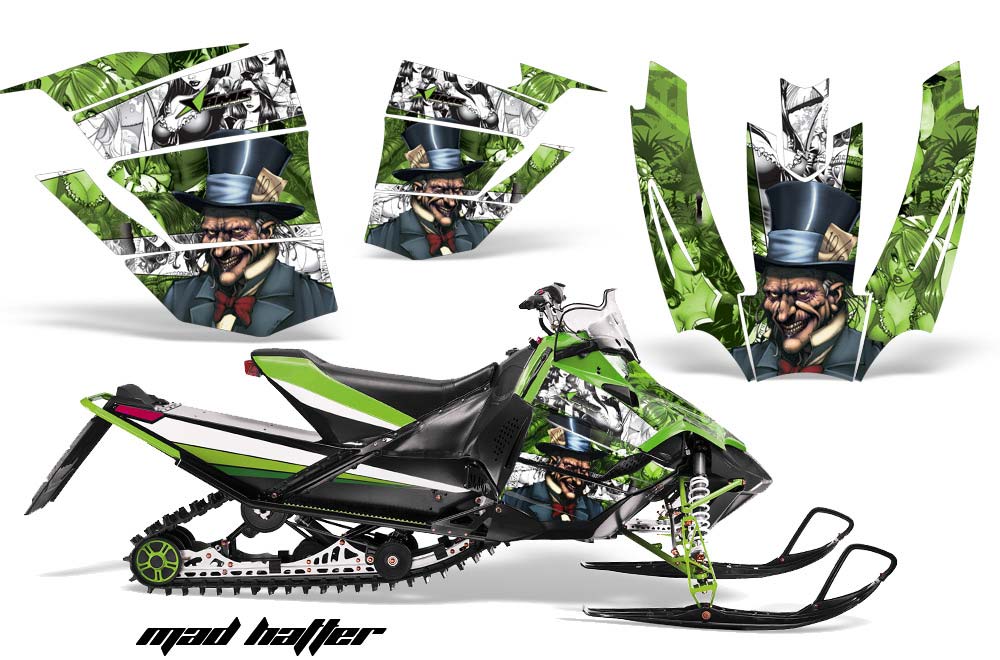 Arctic Cat Sno Pro Race 500 / 600 Sled Graphic Kit - 2008-2011 Mad Hatter Green