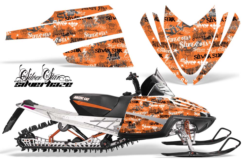 Arctic Cat M Series / Crossfire Sled Graphic Kit - All Years Silver Star - Silverhaze Orange