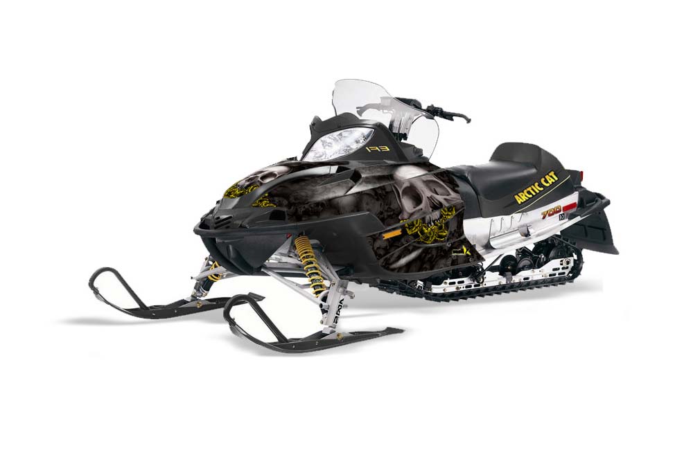 Arctic Cat Firecat F5 / F6 / F7 Sled Graphic Kit - 2003-2006 Bone Collector Black