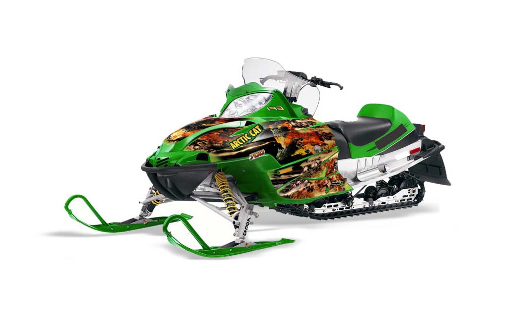 Arctic Cat Firecat F5 / F6 / F7 Sled Graphic Kit - 2003-2006 Firestorm Green