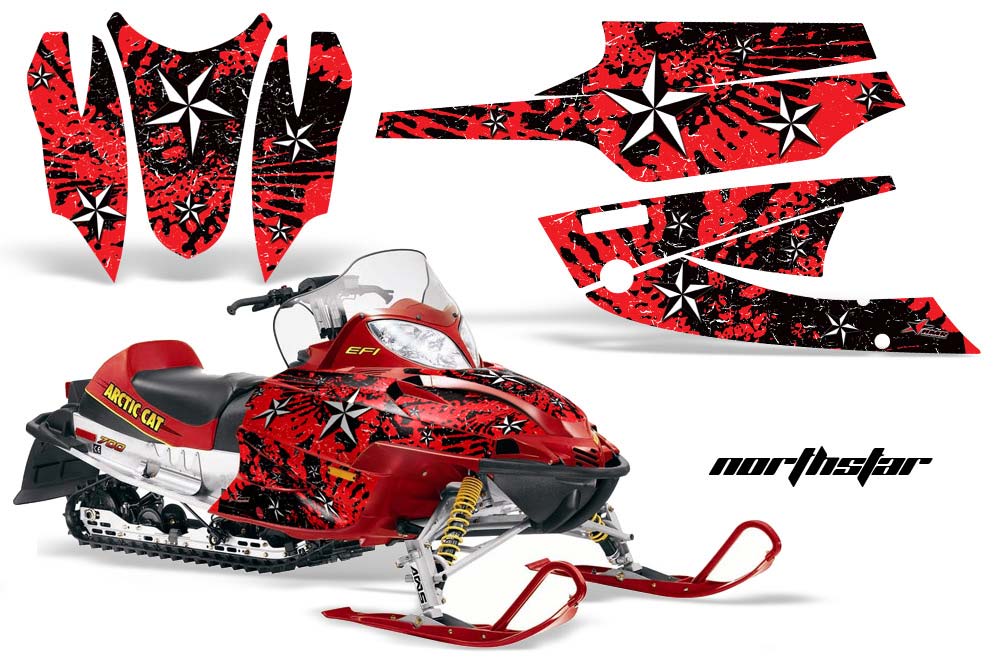 Arctic Cat Firecat F5 / F6 / F7 Sled Graphic Kit - 2003-2006 North Star Red