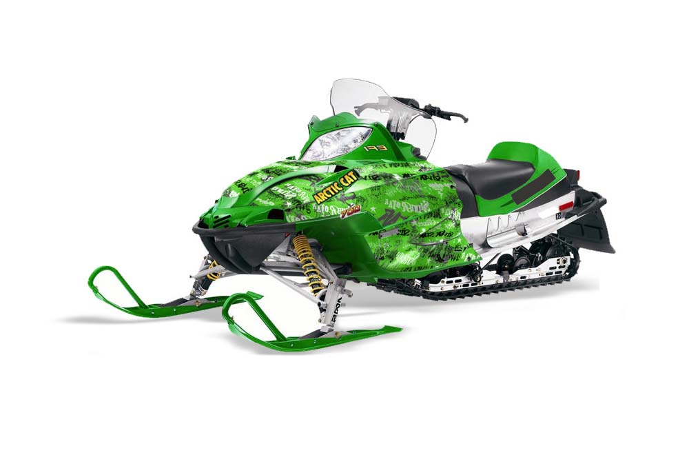 Arctic Cat Firecat F5 / F6 / F7 Sled Graphic Kit - 2003-2006 Silver Star - Silverhaze Green