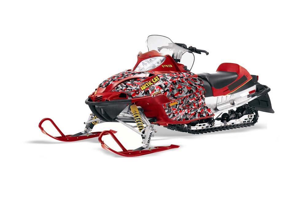 Arctic Cat Firecat F5 / F6 / F7 Sled Graphic Kit - 2003-2006 Urban Camo Red