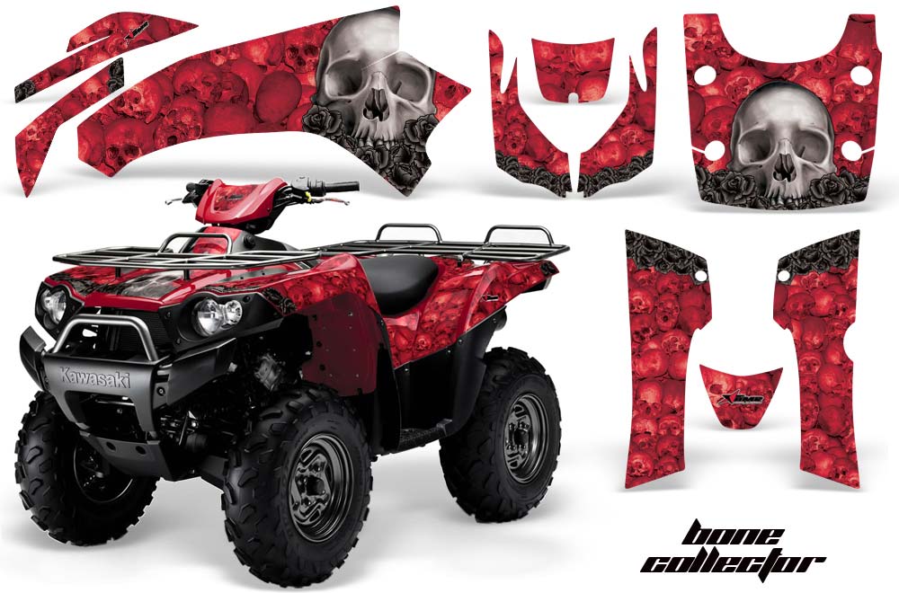 Kawasaki Brute Force 750 / 750i ATV Graphic Kit - 2005-2011 Bone Collector Red