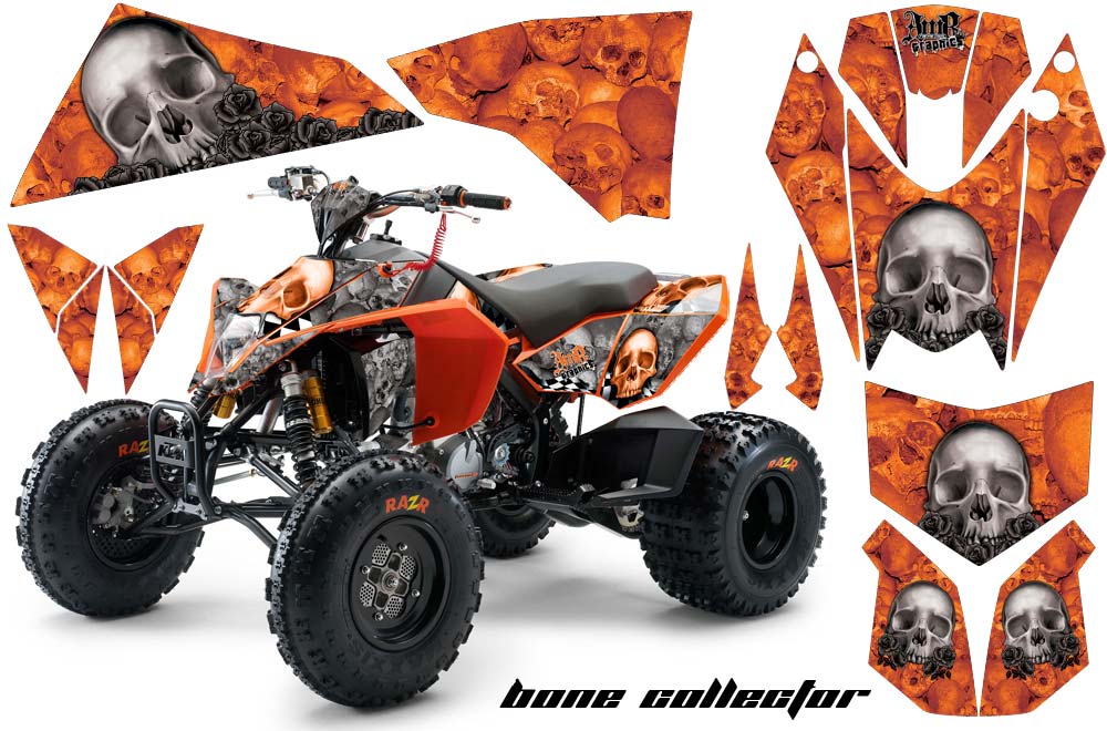 KTM 450 / 505 / 525 ATV Graphic Kit - 2008-2010 Bone Collector Orange