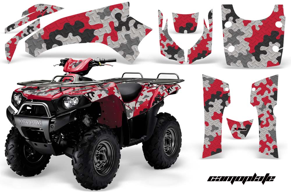 Kawasaki Brute Force 650i 4x4 ATV Graphic Kit - 2004-2012 Camoplate Red