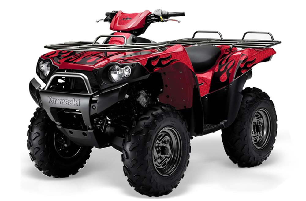 Kawasaki Brute Force 750 / 750i ATV Graphic Kit - 2005-2011 Diamond Flames Black