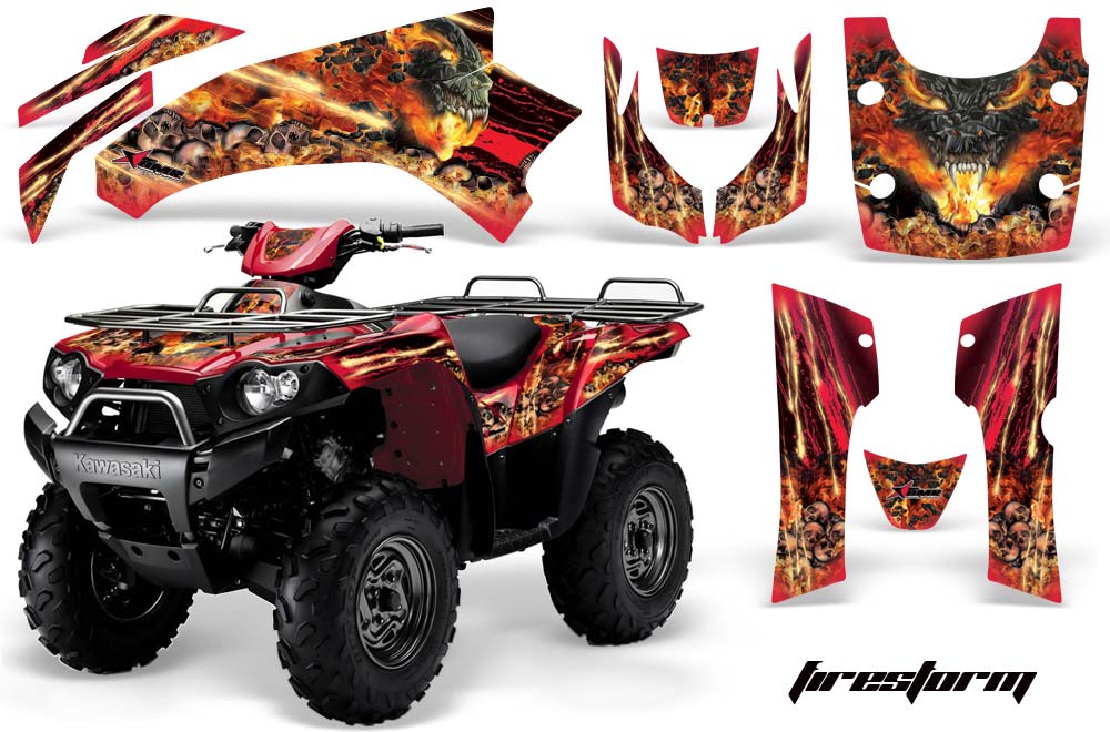Kawasaki Brute Force 750 / 750i ATV Graphic Kit - 2005-2011 Firestorm Red