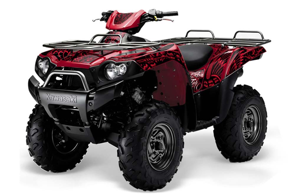 Kawasaki Brute Force 650i 4x4 ATV Graphic Kit - 2004-2012 Skulls and Hammers Red