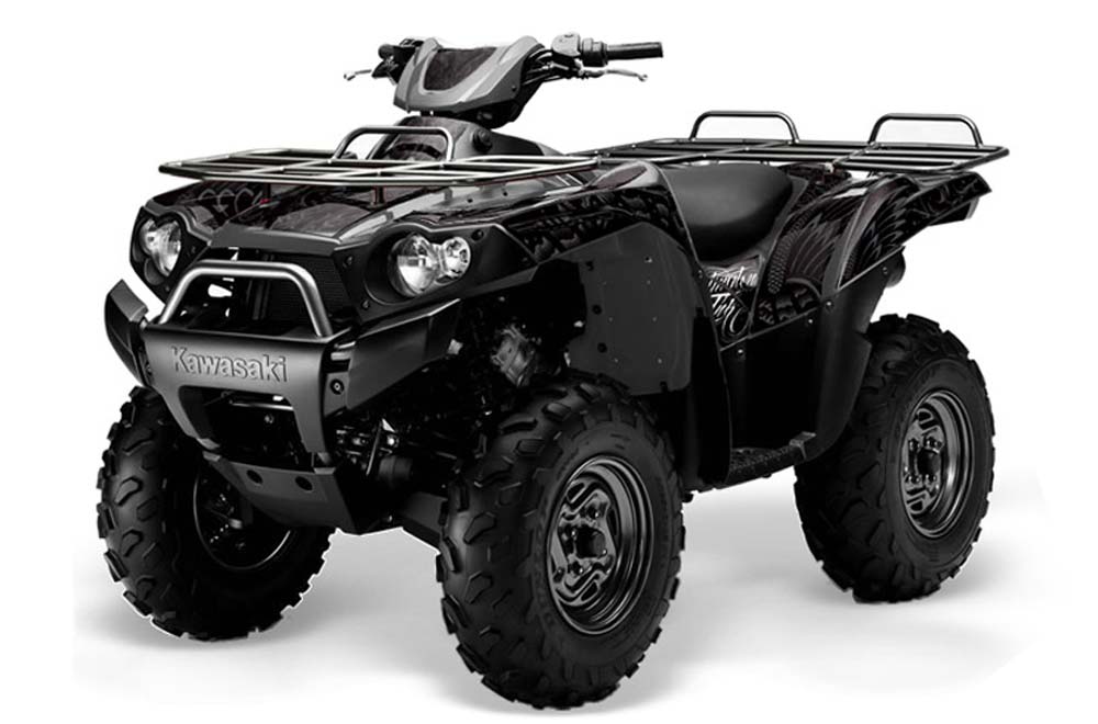 Kawasaki Brute Force 750 / 750i ATV Graphic Kit - 2005-2011 Skulls and Hammers Silver