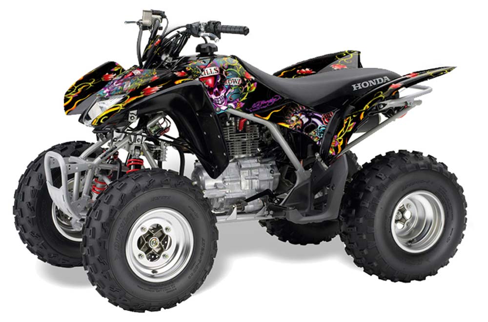 Honda TRX 250EX / 250R / 250X ATV Graphic Kit - 2006-2018 Ed Hardy - Love Kills Red