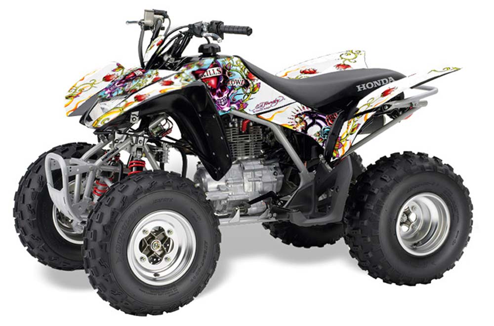 Honda TRX 250EX / 250R / 250X ATV Graphic Kit - 2006-2018 Ed Hardy - Love Kills White
