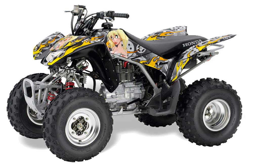 Honda TRX 250EX / 250R / 250X ATV Graphic Kit - 2006-2018 Motorhead Mandy Silver