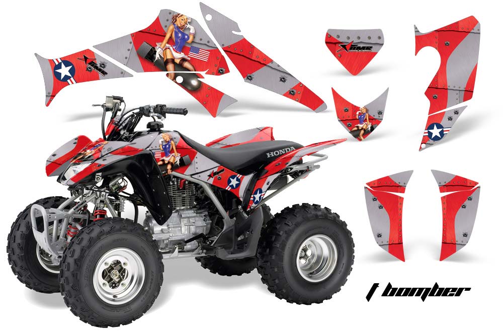 Honda TRX 250EX / 250R / 250X ATV Graphic Kit - 2006-2018 T-Bomber Red