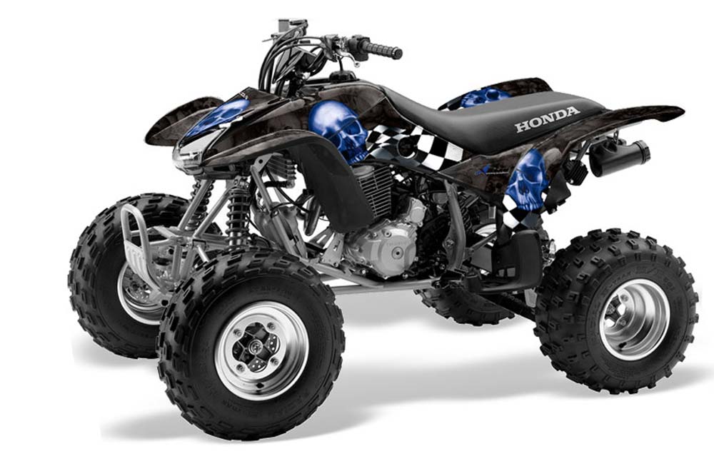 Honda TRX 400EX ATV Graphic Kit - 1999-2007 Checkered Skulls Blue