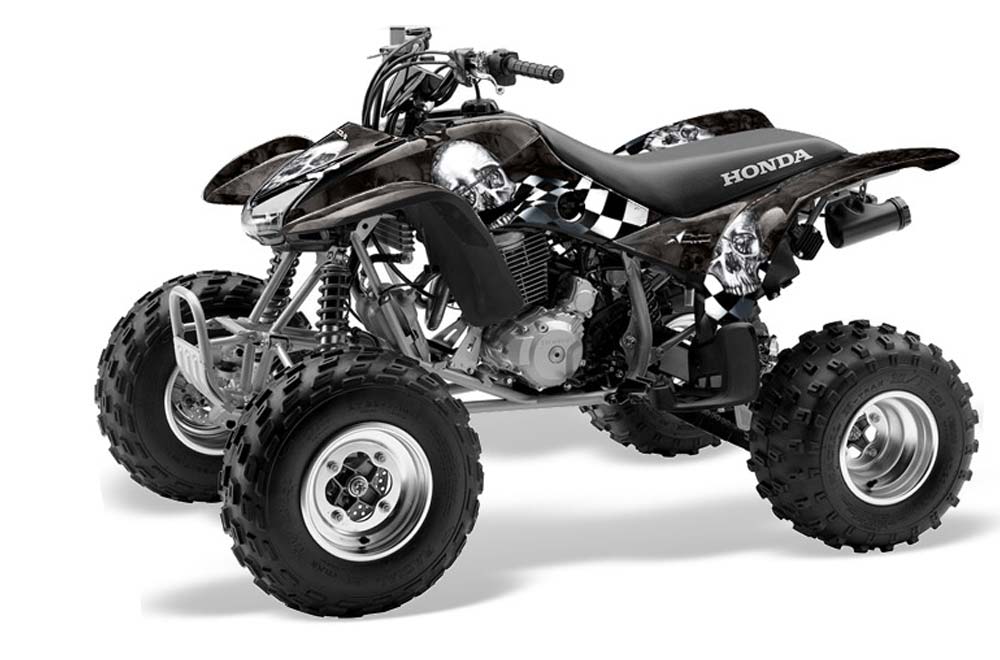 Honda TRX 400EX ATV Graphic Kit - 1999-2007 Checkered Skulls Chrome