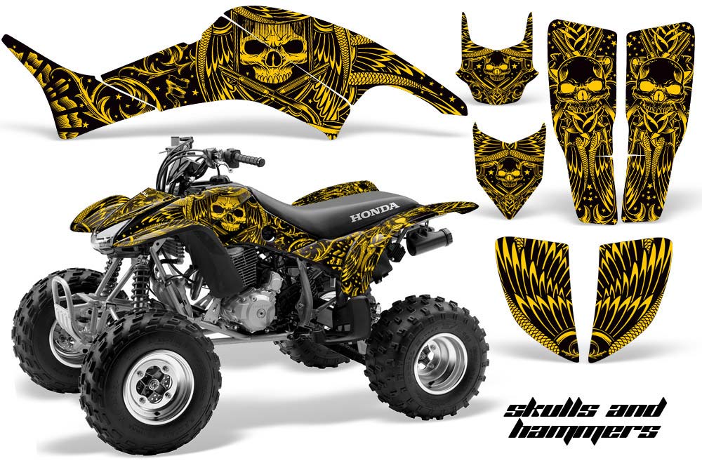 Honda TRX 400EX ATV Graphic Kit - 1999-2007 Skulls n Hammers Yellow