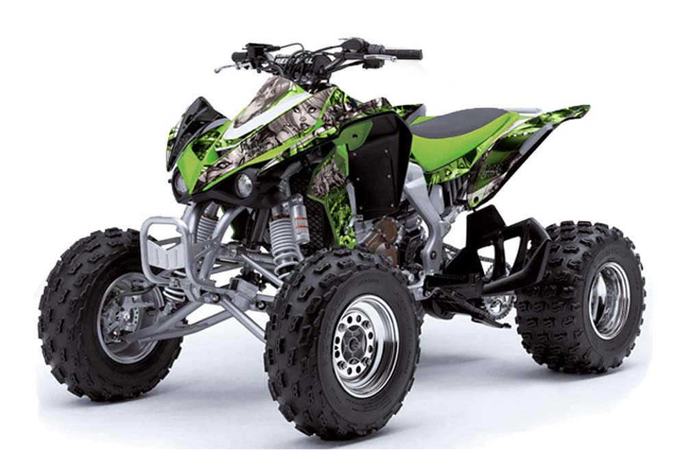 Kawasaki KFX 450 ATV Graphic Kit - 2008-2015 Mad Hatter Silver