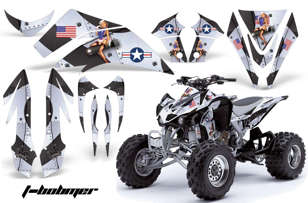 Kawasaki KFX 450 ATV Graphic Kit - 2008-2015 T Bomber White