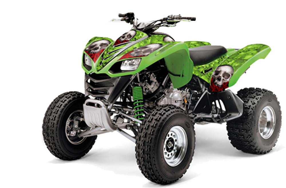 Kawasaki KFX 700 ATV Graphic Kit - 2004-2009 Bone Collector Green