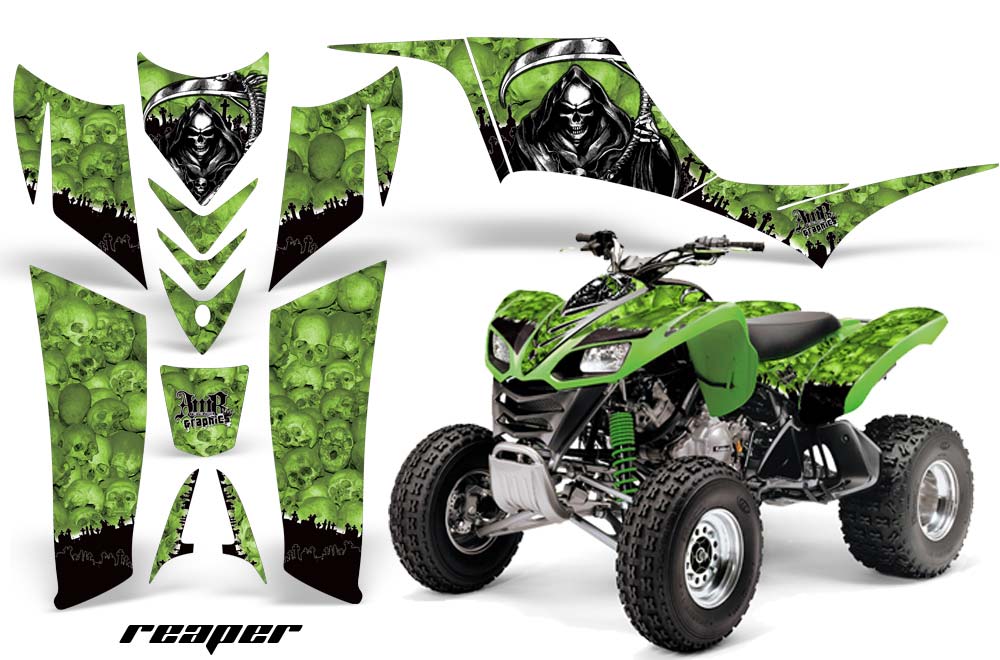 Kawasaki KFX 700 ATV Graphic Kit - 2004-2009 Reaper Green