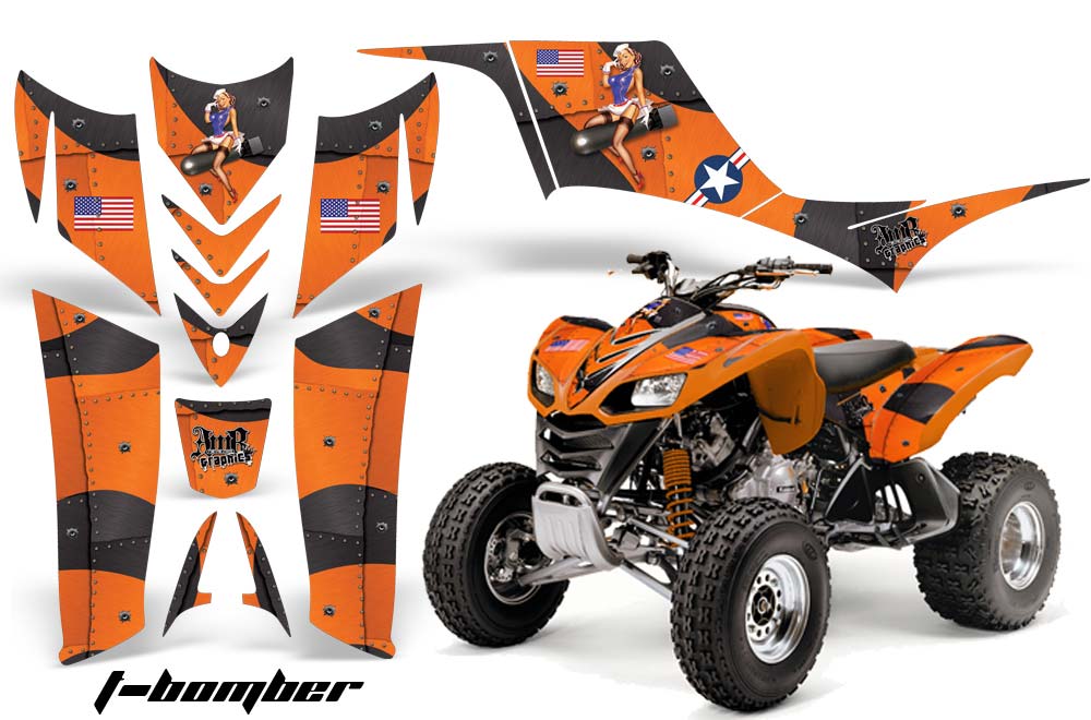 Kawasaki KFX 700 ATV Graphic Kit - 2004-2009 T Bomber Orange