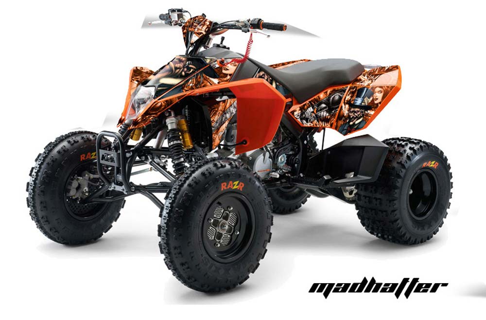KTM 450 / 505 / 525 ATV Graphic Kit - 2008-2010 Mad Hatter Silver