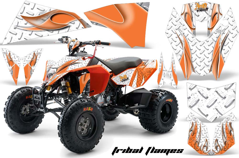 KTM 450 / 505 / 525 ATV Graphic Kit - 2008-2010 Tribal Flames Orange