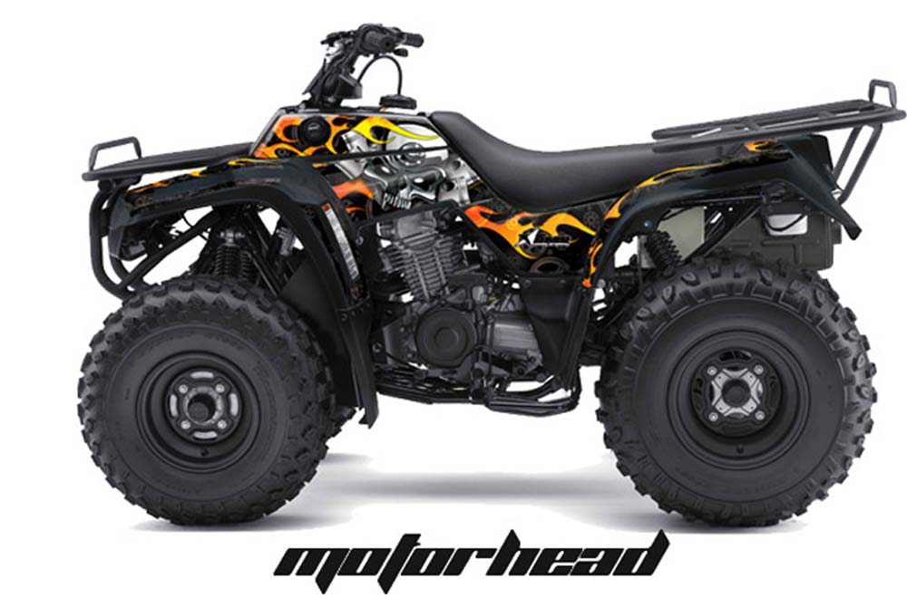 Kawasaki Bayou 220 / 250 / 300 ATV Graphic Kit - All Years Motorhead Black