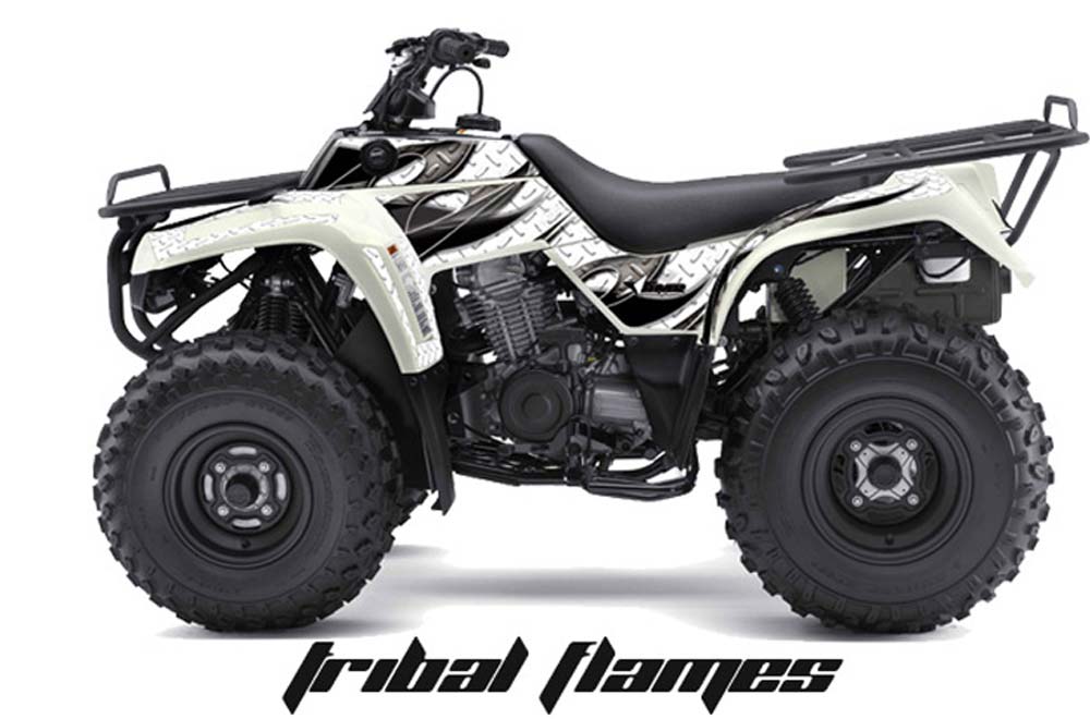 Kawasaki Bayou 220 / 250 / 300 ATV Graphic Kit - All Years Tribal Flames Black