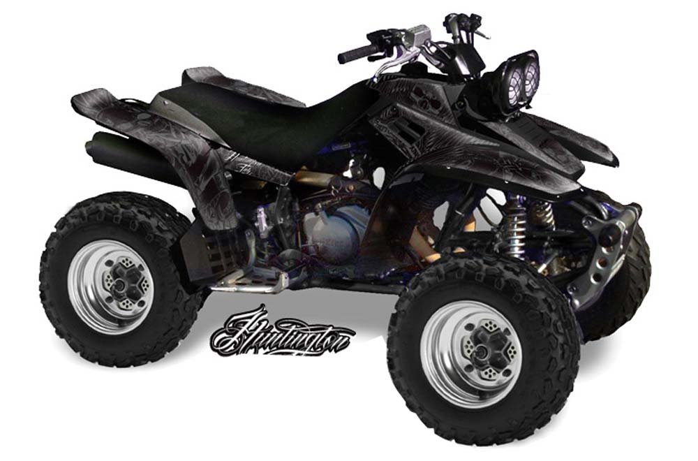 Yamaha Warrior 350 ATV Graphic Kit - All Years Skulls N Hammers Silver
