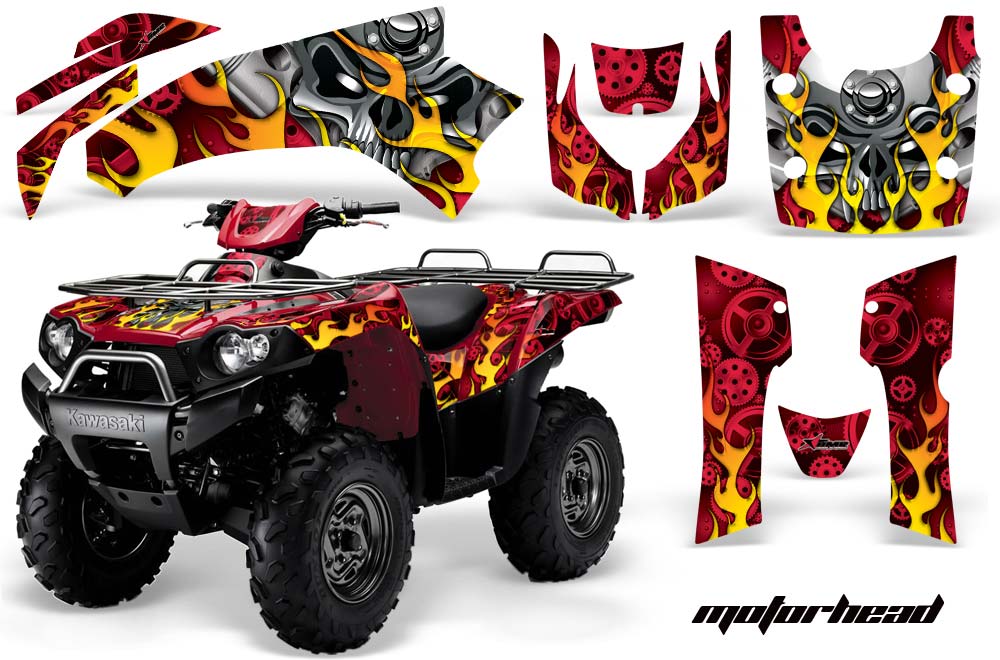 Kawasaki Brute Force 750 / 750i ATV Graphic Kit - 2005-2011 Motorhead Red