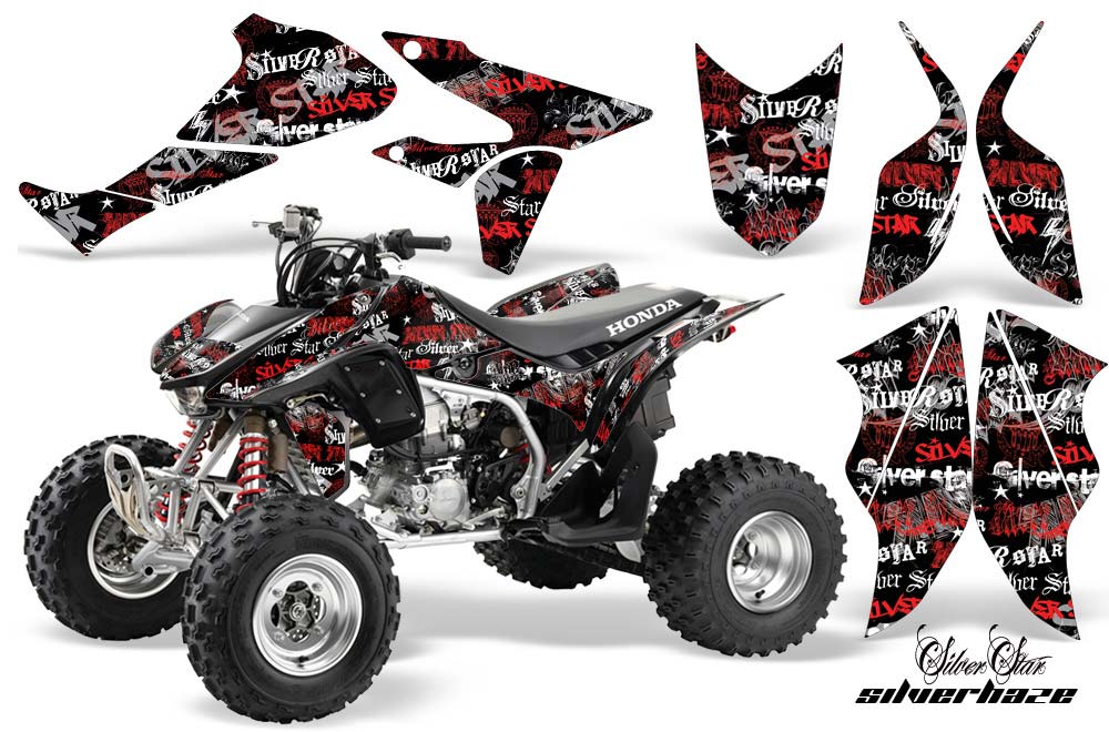 Honda TRX 450R ATV Graphic Kit - 2004-2016 Silver Star - Silverhaze Red