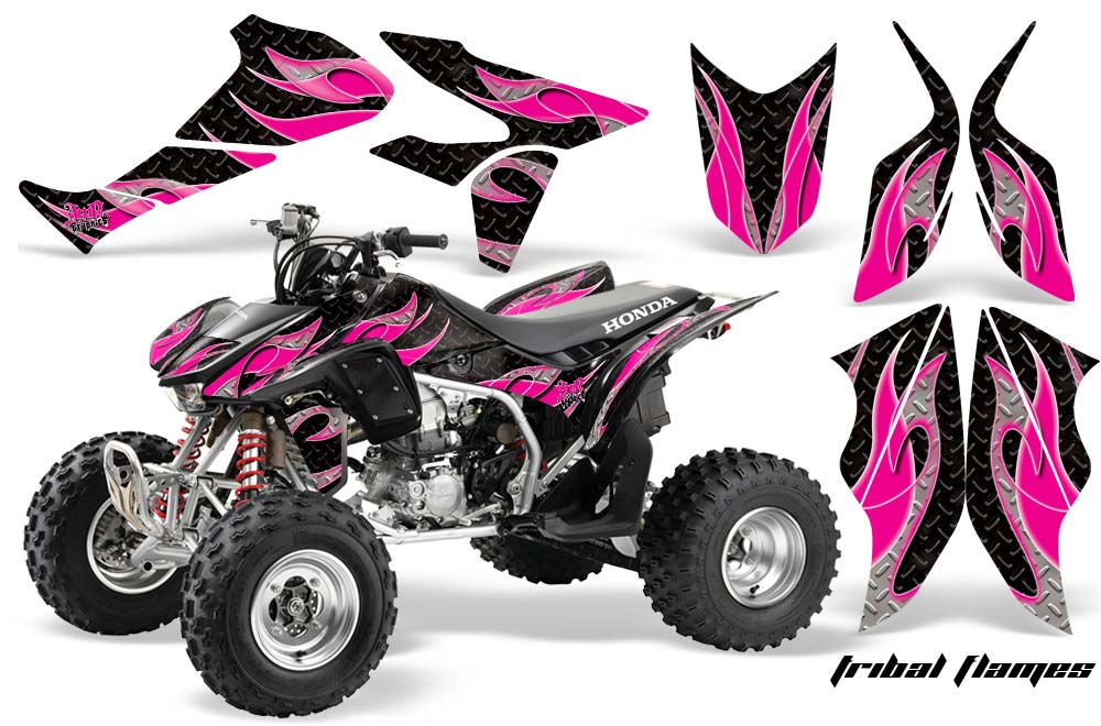 Honda TRX 450R ATV Graphic Kit - 2004-2016 Tribal Flames Pink