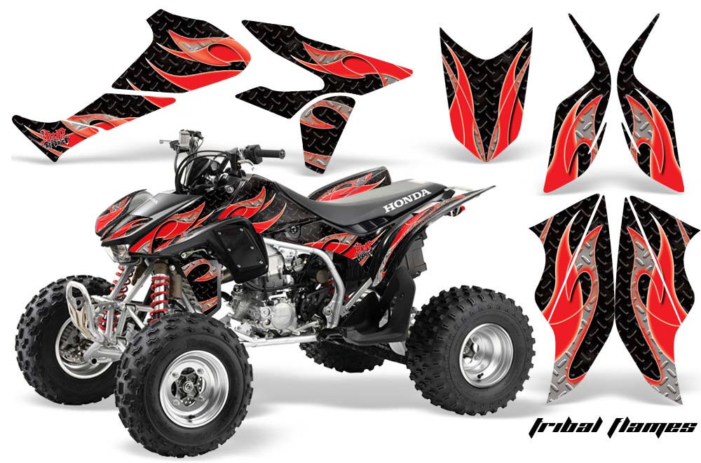 Honda TRX 450R ATV Graphic Kit - 2004-2016 Tribal Flames Red