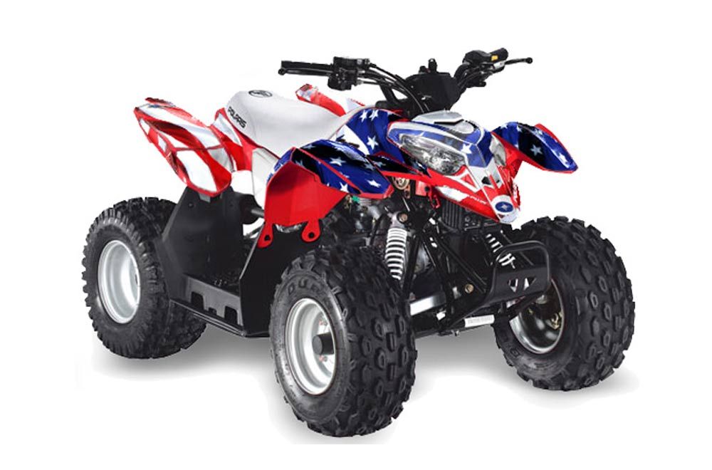 Polaris Predator 50 ATV Graphic Kit - All Years Stars N Stripes Red