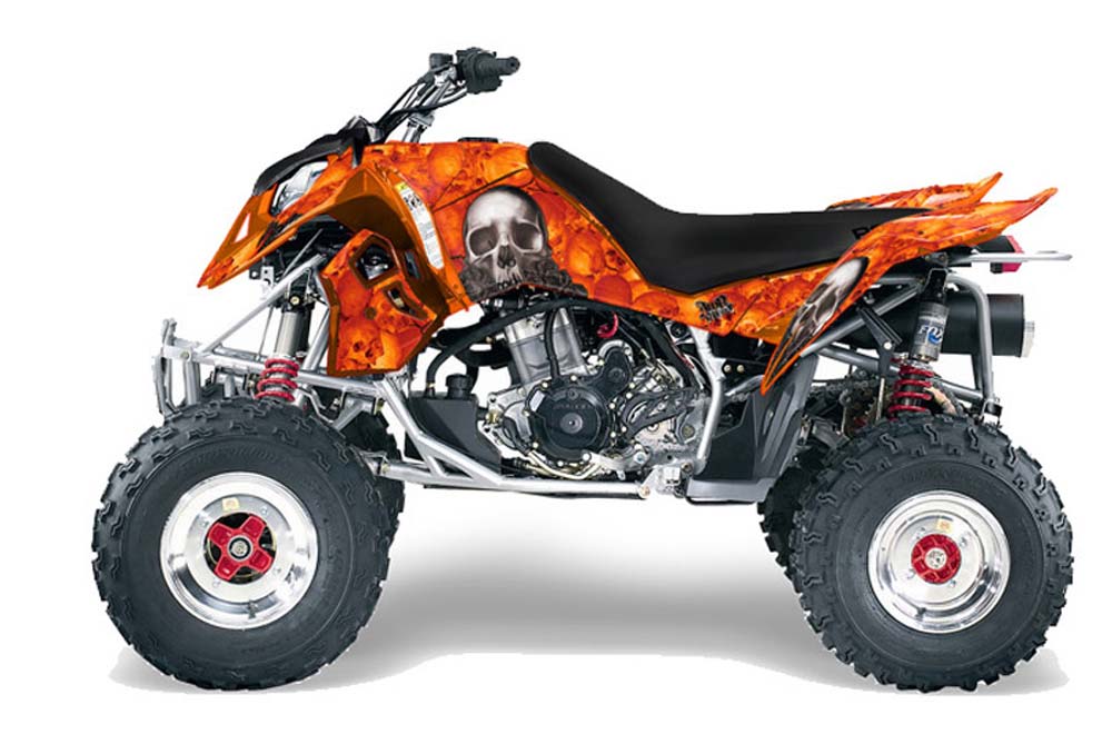 Polaris Outlaw 450 / 500 / 525 ATV Graphic Kit - 2006-2008 Bone Collector Orange