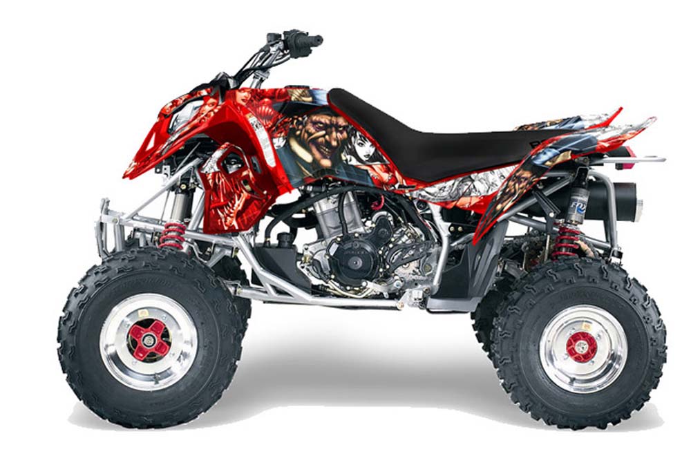 Polaris Outlaw 450 / 500 / 525 ATV Graphic Kit - 2006-2008 Mad Hatter White