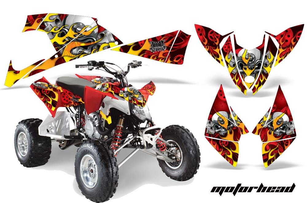 Polaris Outlaw 450 / 500 / 525 ATV Graphic Kit - 2009-2012 Motorhead Red
