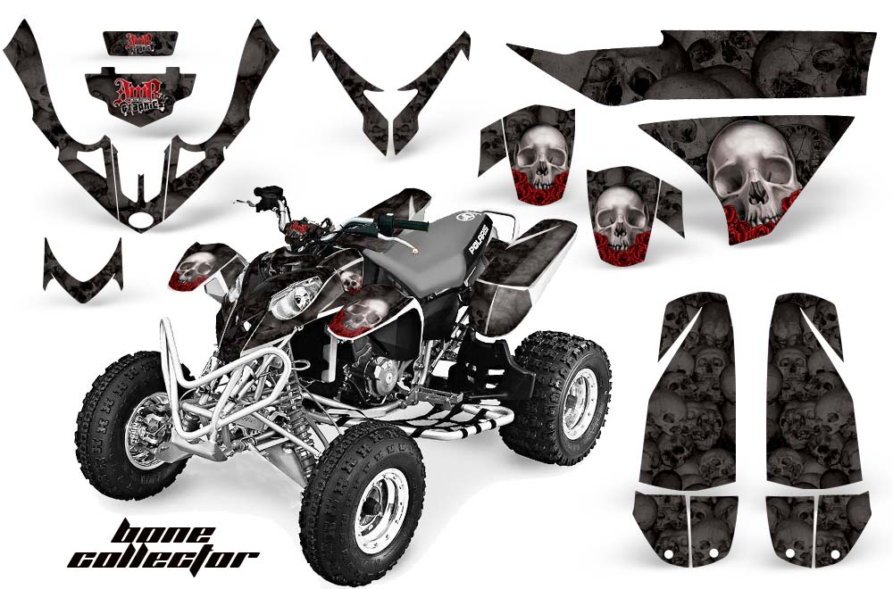 Polaris Predator 500 ATV Graphic Kit - 2002-2011 Bone Collector Black