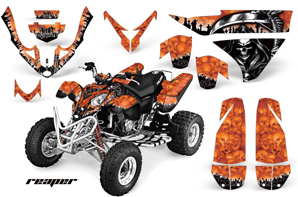 Polaris Predator 500 ATV Graphic Kit - 2002-2011 Reaper Orange
