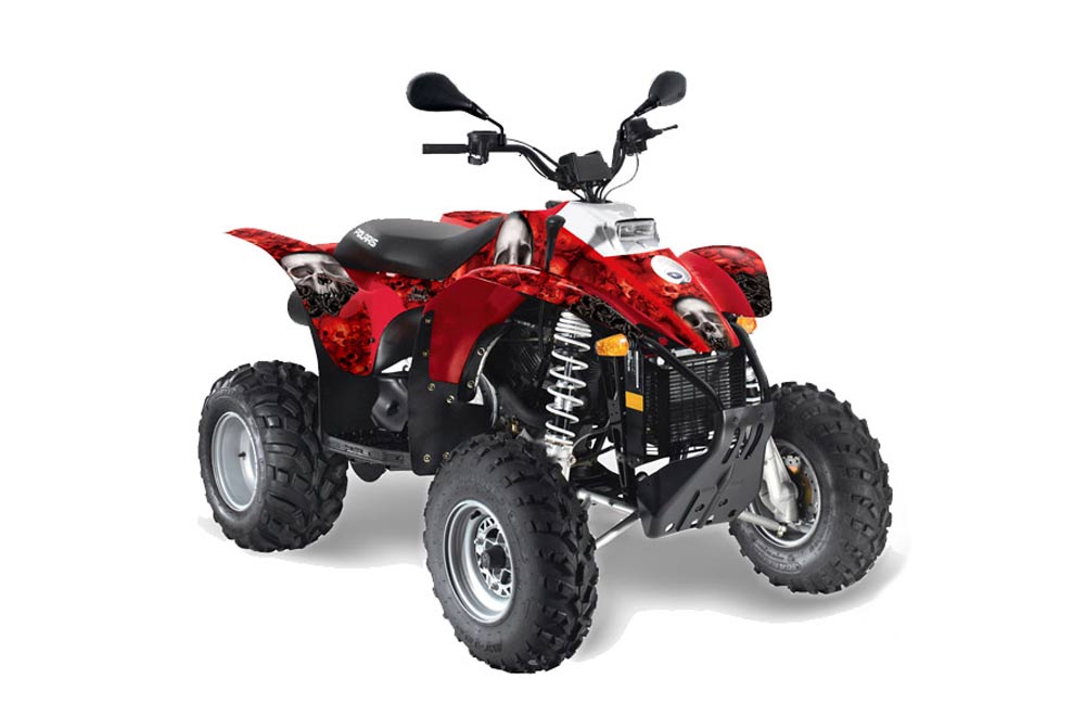 Polaris Scrambler / Trailblazer 500 ATV Graphic Kit - 1985-2009 Bone Collector Red