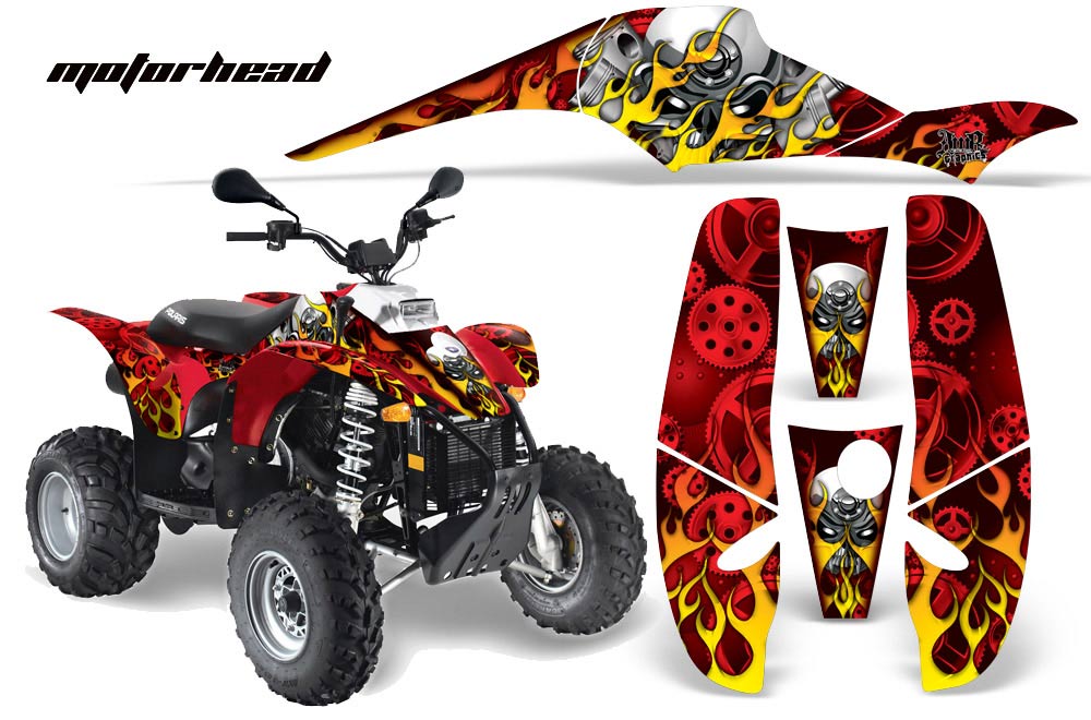 Polaris Scrambler / Trailblazer 500 ATV Graphic Kit - 1985-2009 Motorhead Red