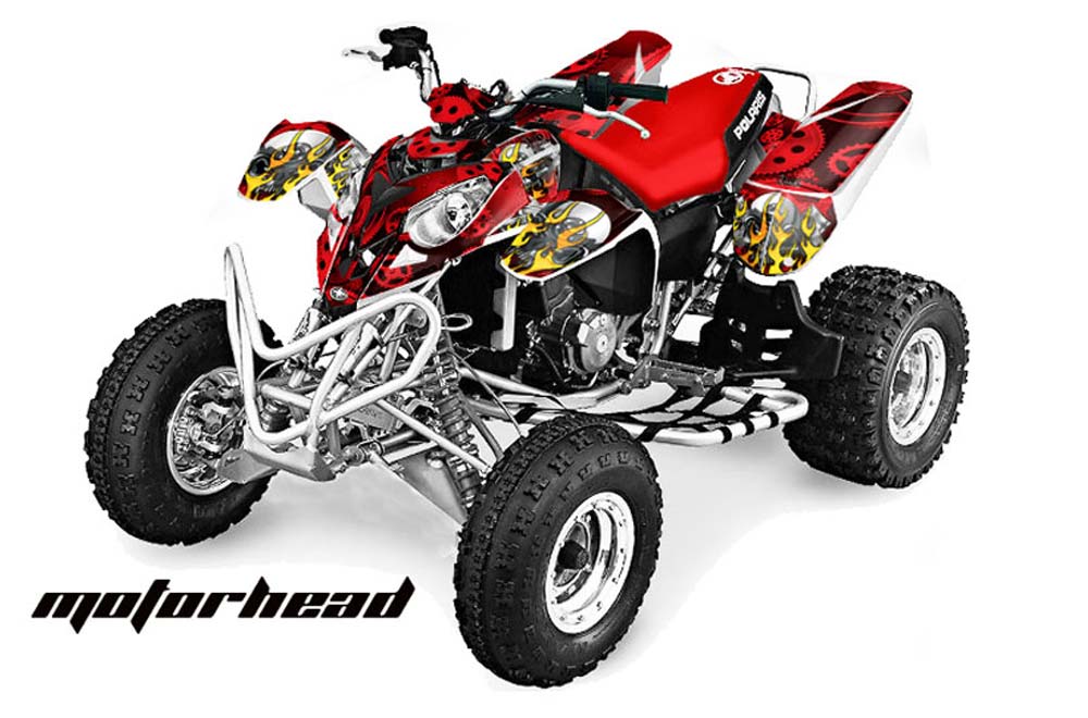 Polaris Predator 500 ATV Graphic Kit - 2002-2011 Motorhead Red