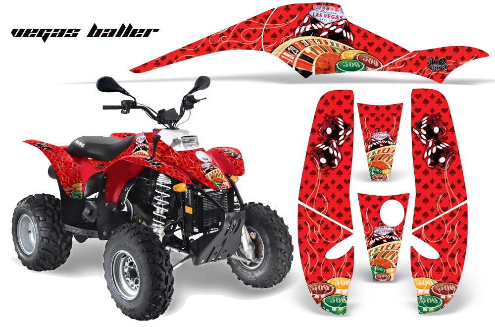 Polaris Trailblazer 350 ATV Graphic Kit - 1985-2009 Vegas Baller Red