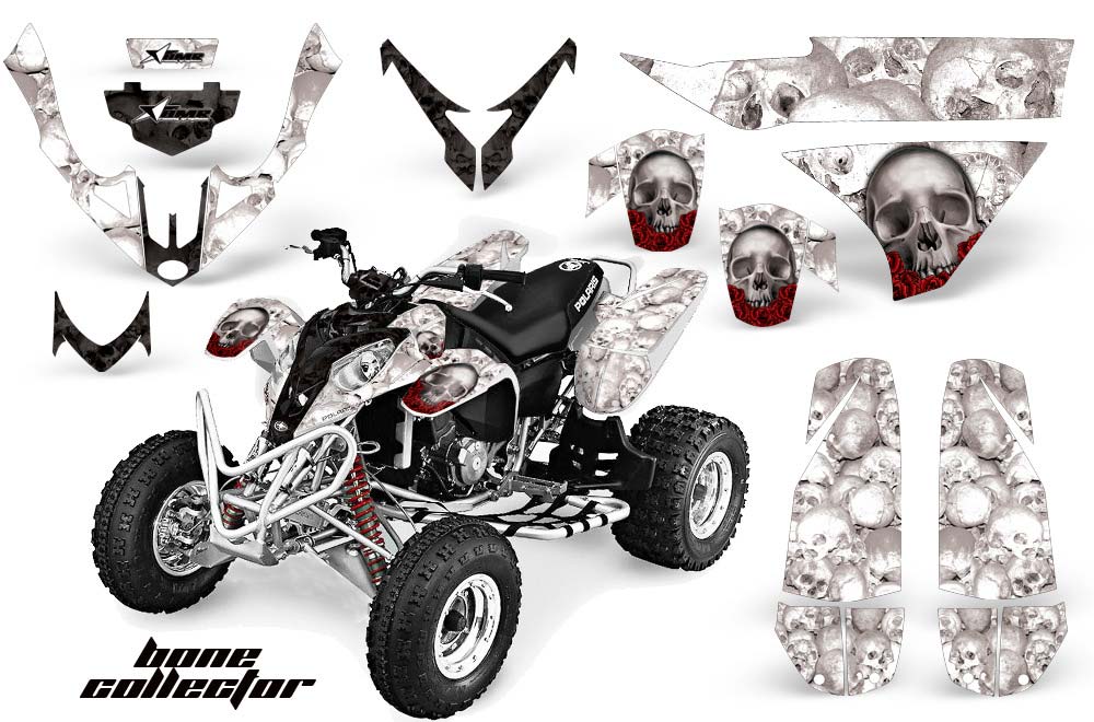 Polaris Predator 500 ATV Graphic Kit - 2002-2011 Bone Collector White