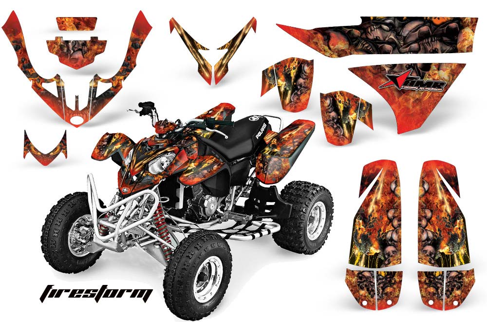 Polaris Predator 500 ATV Graphic Kit - 2002-2011 Firestorm Red
