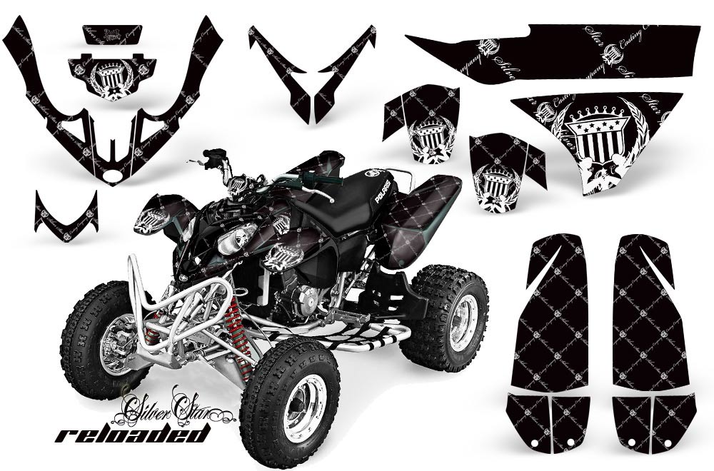 Polaris Predator 500 ATV Graphic Kit - 2002-2011 Silver Star - Reloaded White